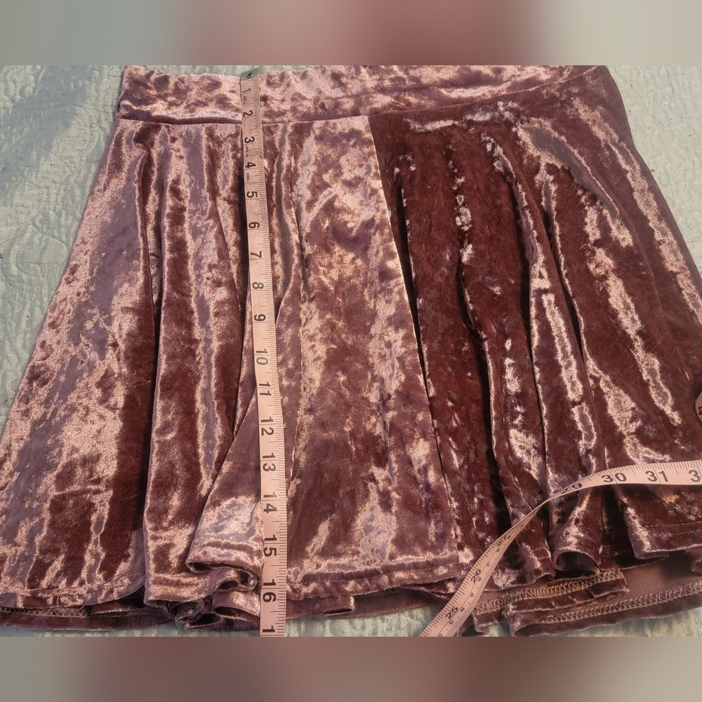 Velvet Circle Skater Skirt in Dusty Rose